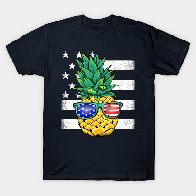 USA Flag Patriotic Pineapple T-Shirt by PnJ